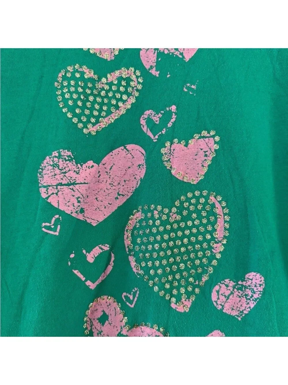 Old Navy Teal Heart Long Sleeve Tee Shirt